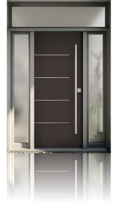 GÉOMÉTRIE SAISISSANTE Porte d'entrée brune